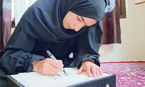 "Preserving Kashmir's Heritage: PM Modi Commends Firdousa Bashir’s Calligraphy